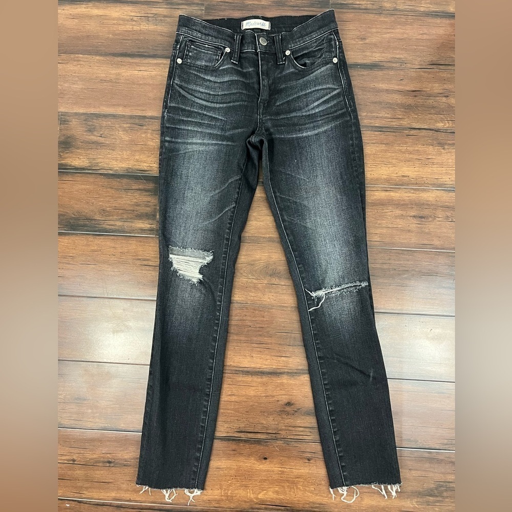 Madewell High Riser Skinny Faded Black Jeans - Size 24